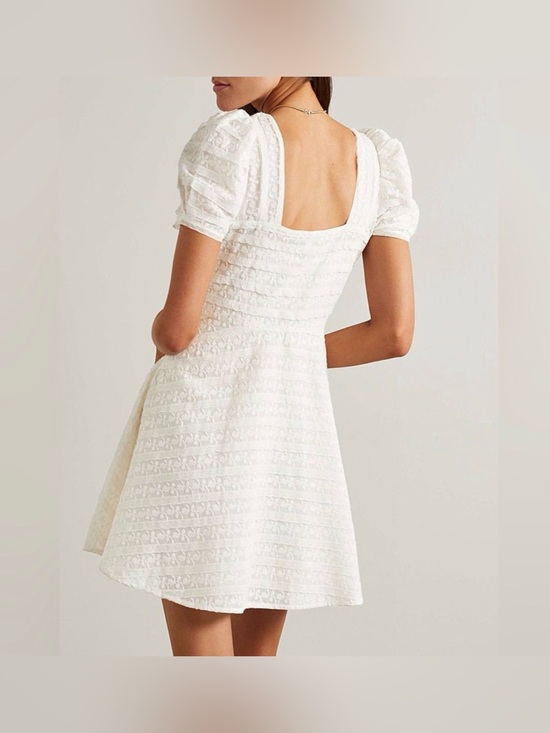LoveShackFancy Dresses & Skirts - LOVESHACKFANCY Drella White Lace Trimmed Embroidered Cotton Voile Mini Dress 4